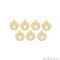 Christmas Tree Round Shape Laser Finding Gold Plated 13x16mm Charm For Bracelets & Pendants